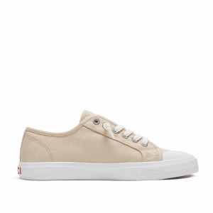 Beige Women's Rockfish Original 745 Lazy-lace Canvas Low-Top Sneakers | JZQ6518BE