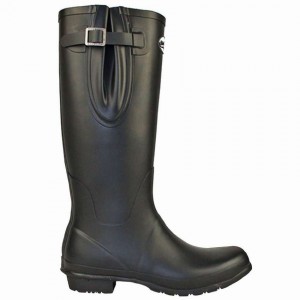 Black Men's Rockfish Everyday Tall Side Adjustable Wellington Boots | YHE7831CS