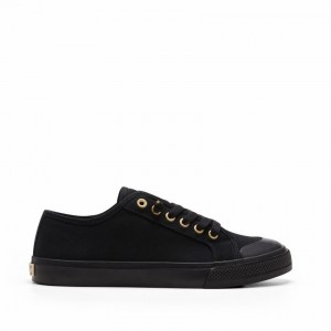 Black Women's Rockfish Original 745 Lazy-lace Canvas Low-Top Sneakers | ICT503GR