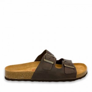 Dark Brown Women's Rockfish Kendall Two-Strap Double Strap Sandals | QEX79100WP