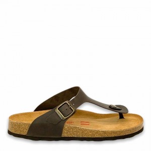 Dark Brown Women's Rockfish Nixie Thong Cork Flatform Flip Flop Sandals | MWE9777XH