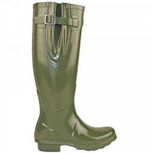 Dark Green Women's Rockfish Everyday Tall Side Adjustable Wellington Boots | ZOU2454HD