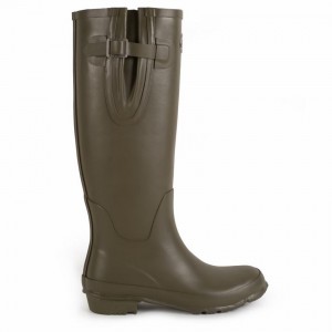 Deep Green Brown Women's Rockfish Everyday Tall Side Adjustable Wellington Boots | KMD9118IG