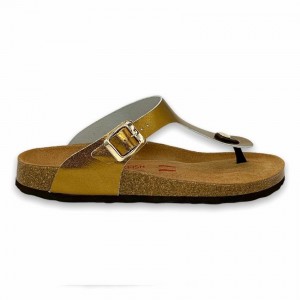 Gold Women's Rockfish Nixie Thong Cork Flatform Flip Flop Sandals | PJX2651BS