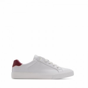 White Red Women's Rockfish 775 Microfibre Trainers Low-Top Sneakers | EWT781QY