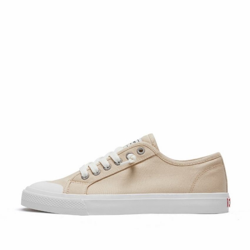 Beige Women's Rockfish Original 745 Lazy-lace Canvas Low-Top Sneakers | JZQ6518BE