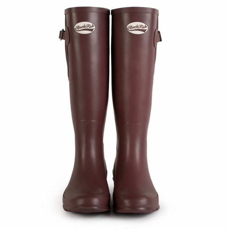 Black Brown Women's Rockfish Everyday Tall Side Adjustable Wellington Boots | CAV2287LE