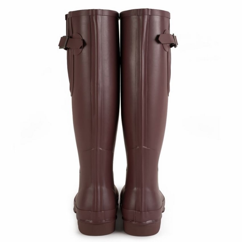 Black Brown Women's Rockfish Everyday Tall Side Adjustable Wellington Boots | CAV2287LE