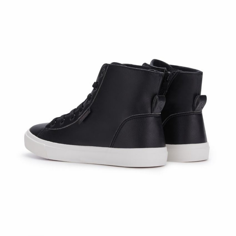 Black Women's Rockfish Classic 775 Lace Up With Full Zip Microfibre Faux Leather High-Top Sneakers | LIO8074QF