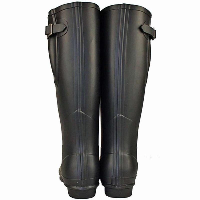 Black Women's Rockfish Everyday Tall Side Adjustable Wellington Boots | IYX901TM