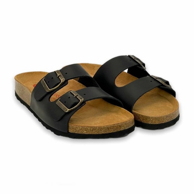 Black Women's Rockfish Kendall Two-Strap Double Strap Sandals | EYI736DW