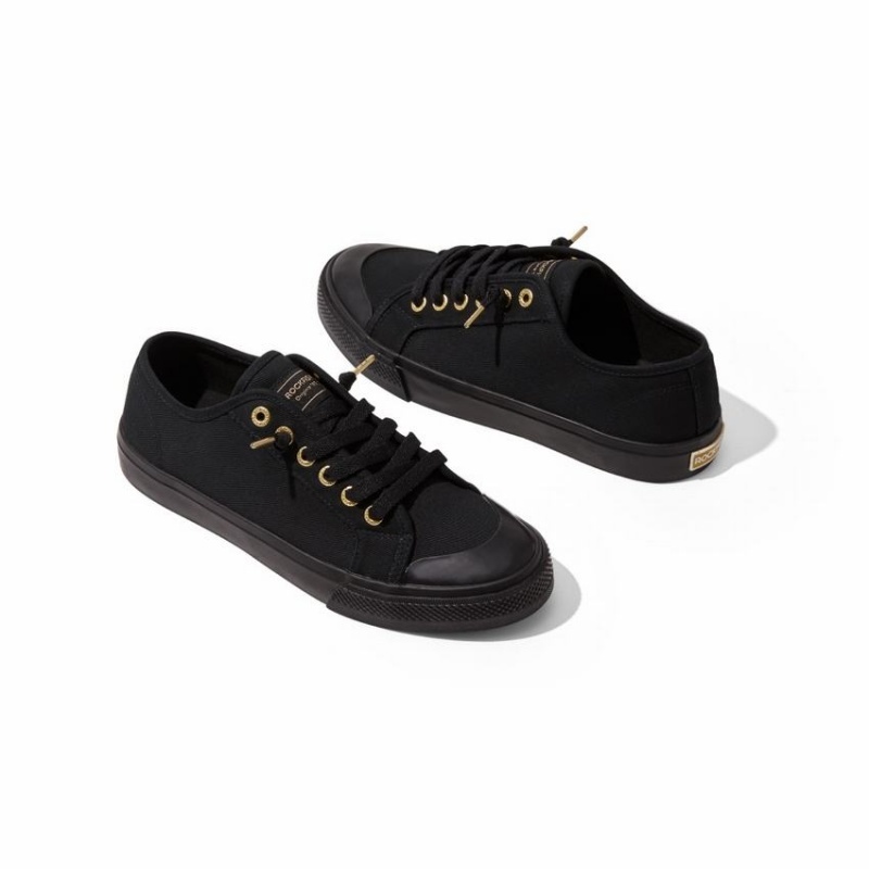 Black Women's Rockfish Original 745 Lazy-lace Canvas Low-Top Sneakers | ICT503GR