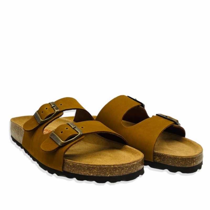 Brown Women's Rockfish Kendall Two-Strap Double Strap Sandals | NEH3055YS