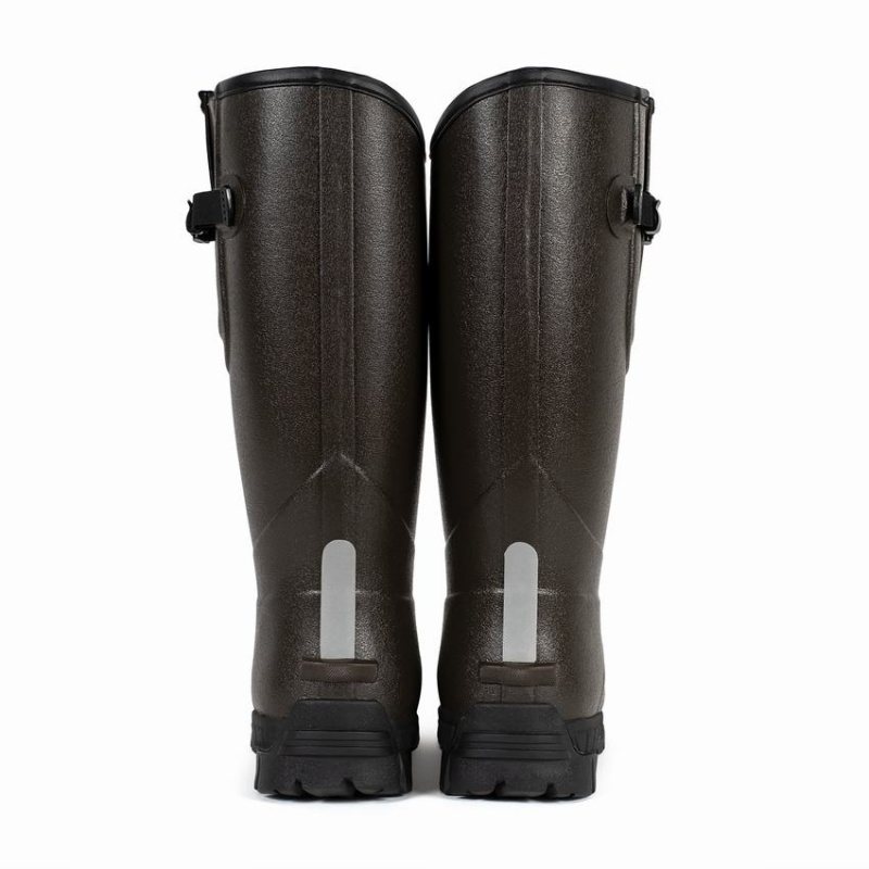 Dark Brown Men's Rockfish Walkabout Tall Side Adjustable 5mm Neoprene Insulated Wellington Boots | HAB5728UL