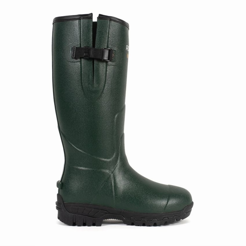 Dark Green Men\'s Rockfish Walkabout Tall Side Adjustable 5mm Neoprene Insulated Wellington Boots | MDO4586NZ