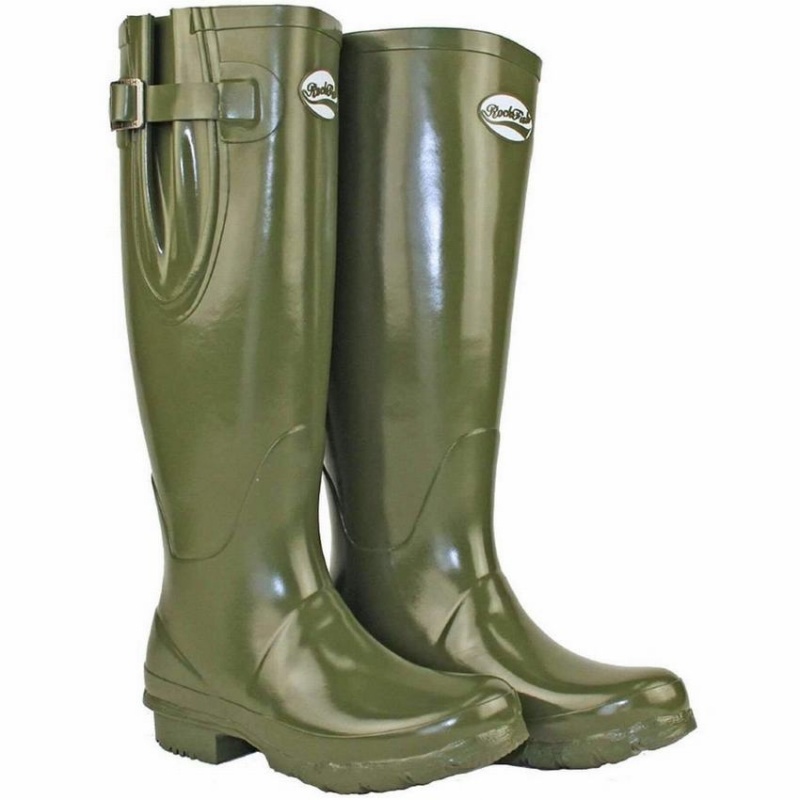 Dark Green Women's Rockfish Everyday Tall Side Adjustable Wellington Boots | ZOU2454HD