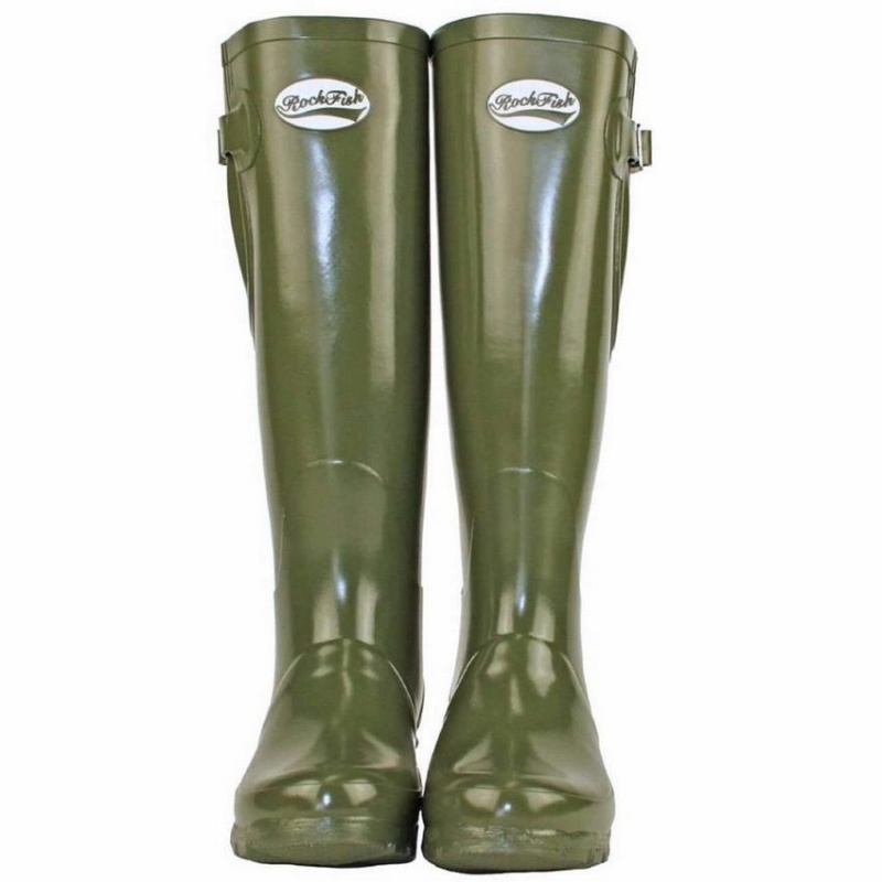 Dark Green Women's Rockfish Everyday Tall Side Adjustable Wellington Boots | ZOU2454HD