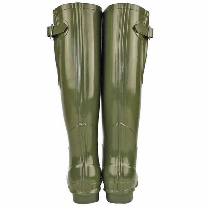 Dark Green Women's Rockfish Everyday Tall Side Adjustable Wellington Boots | ZOU2454HD