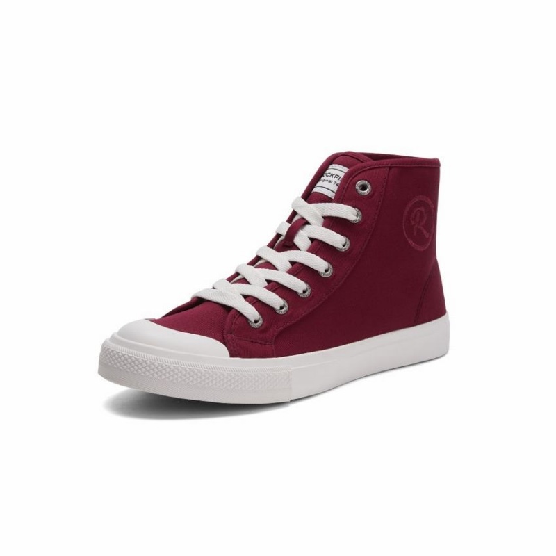 Dark Red Women's Rockfish Original 745 Water Repellent Canvas High-Top Sneakers | EAP9819LC