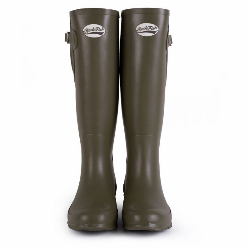 Deep Green Brown Women's Rockfish Everyday Tall Side Adjustable Wellington Boots | KMD9118IG