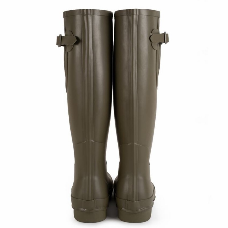 Deep Green Brown Women's Rockfish Everyday Tall Side Adjustable Wellington Boots | KMD9118IG