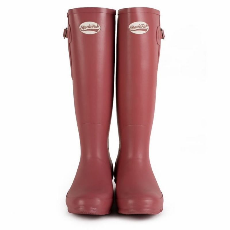 Deep Red Women's Rockfish Everyday Tall Side Adjustable Wellington Boots | OUD8115XO