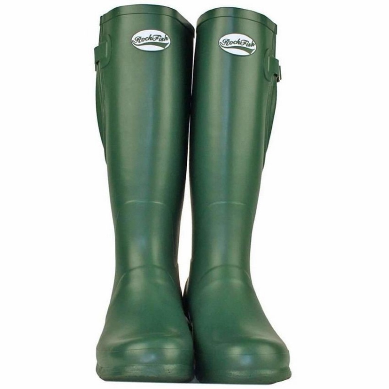 Green Men's Rockfish Everyday Tall Side Adjustable Wellington Boots | XER3694YF