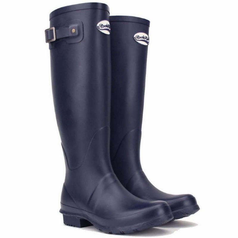 Navy Blue Women's Rockfish Classic Tall Wellington Boots | NAZ6078TR