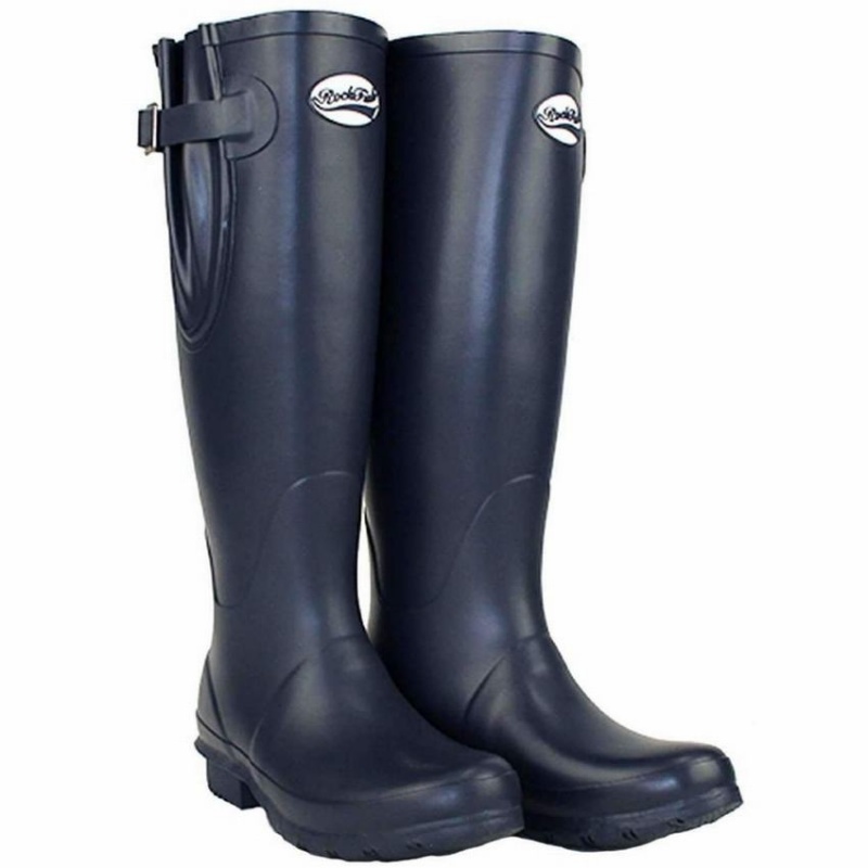 Navy Blue Women's Rockfish Everyday Tall Side Adjustable Wellington Boots | JDC7026WZ