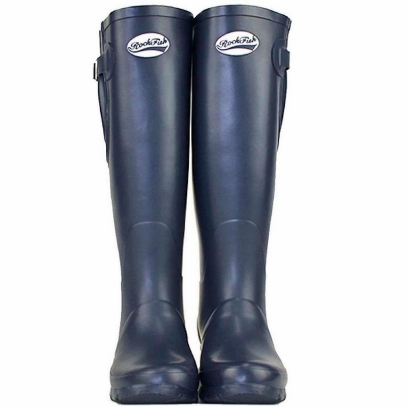 Navy Blue Women's Rockfish Everyday Tall Side Adjustable Wellington Boots | JDC7026WZ