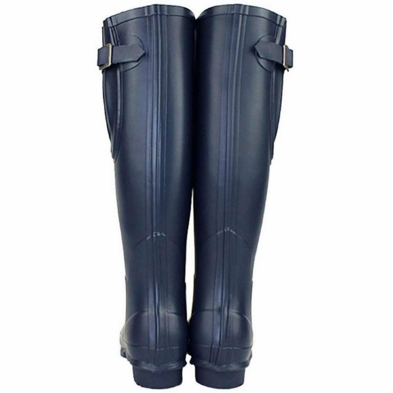 Navy Blue Women's Rockfish Everyday Tall Side Adjustable Wellington Boots | JDC7026WZ