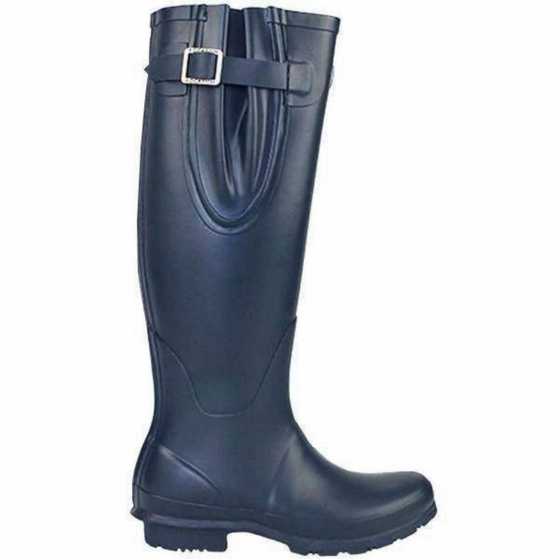 Navy Blue Women\'s Rockfish Everyday Thermal Tall Side Adjustable 3mm Neoprene Insulated Wellington Boots | LUA2979VG