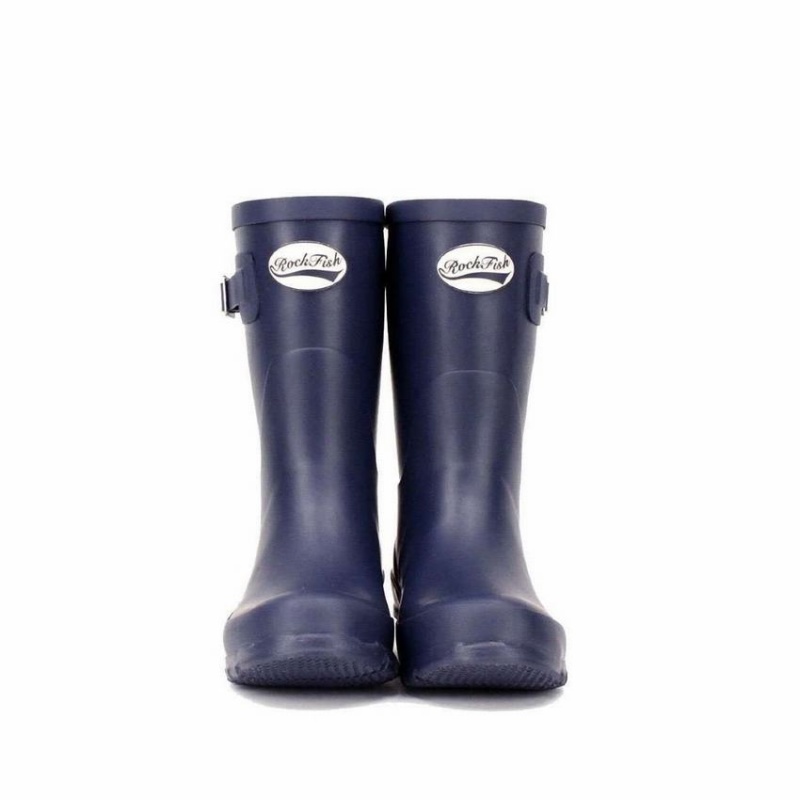 Navy Blue Women's Rockfish Three Quarter Short Wellington Boots | QDU8790NX