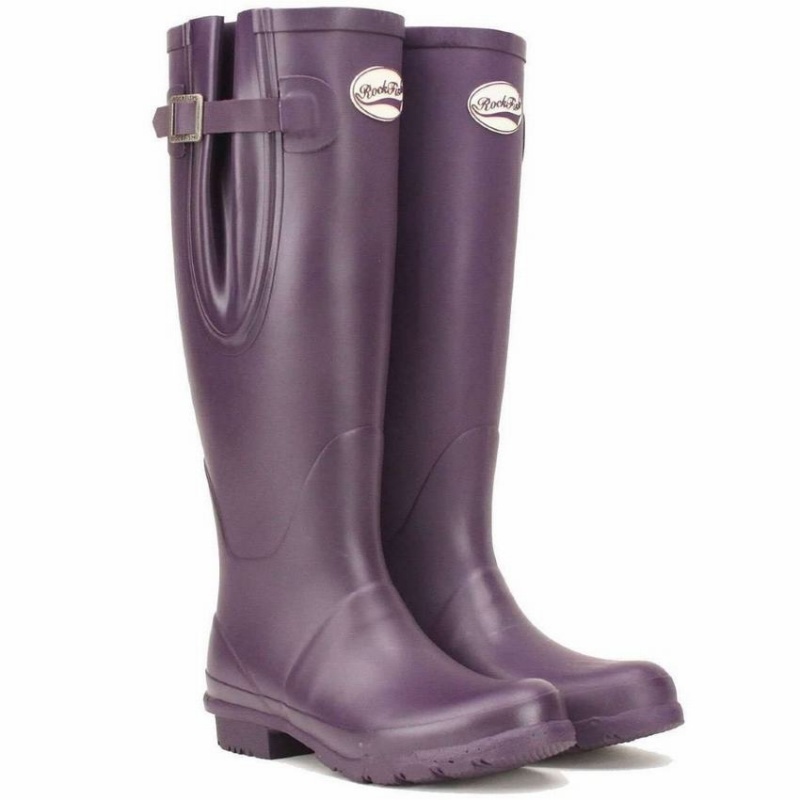 Purple Women's Rockfish Everyday Thermal Tall Side Adjustable 3mm Neoprene Insulated Wellington Boots | BGT1022QN