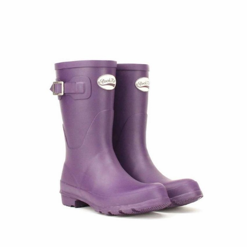 Purple Women's Rockfish Three Quarter Short Wellington Boots | GUG7029QG