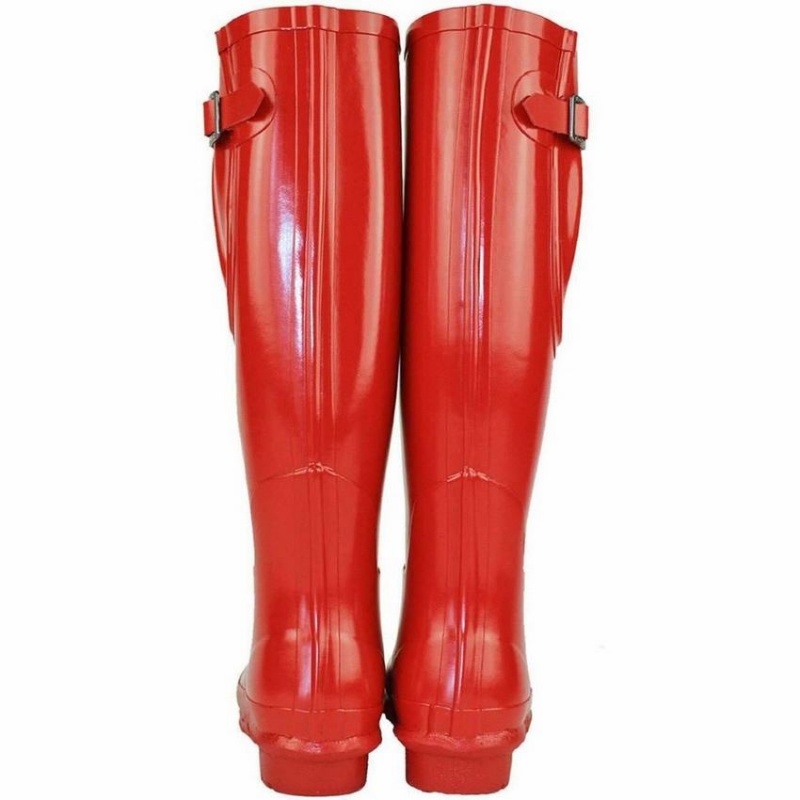 Red Women's Rockfish Everyday Tall Side Adjustable Wellington Boots | NUH559BC