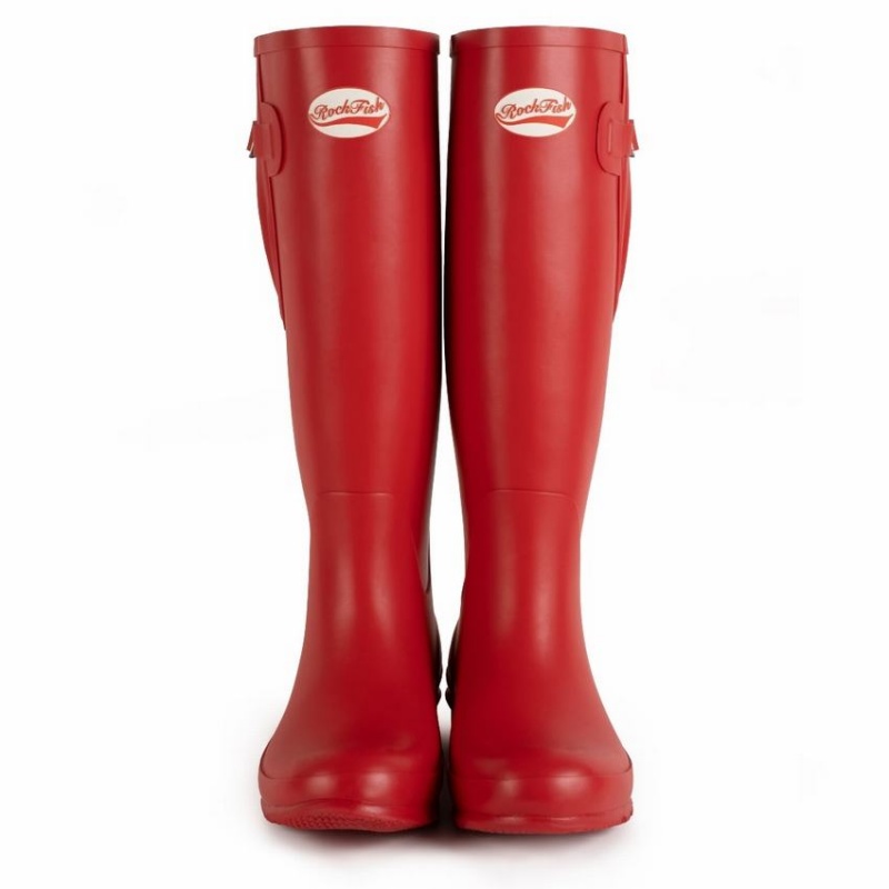 Red Women's Rockfish Everyday Tall Side Adjustable Wellington Boots | UVC6531XB