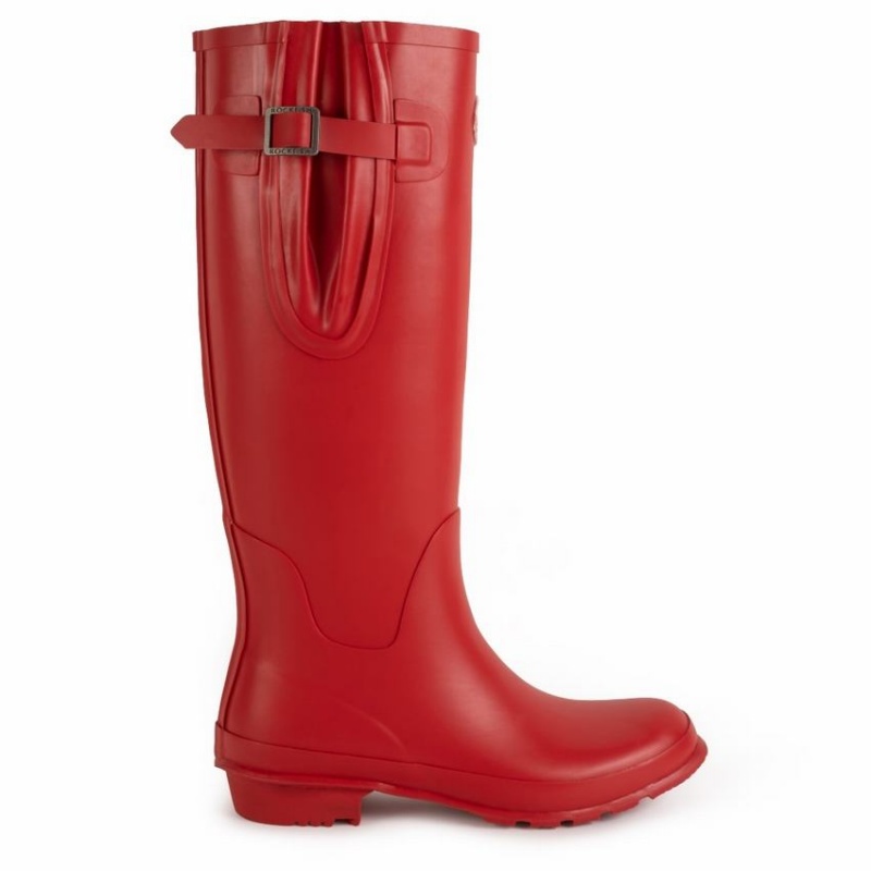 Red Women\'s Rockfish Everyday Tall Side Adjustable Wellington Boots | UVC6531XB