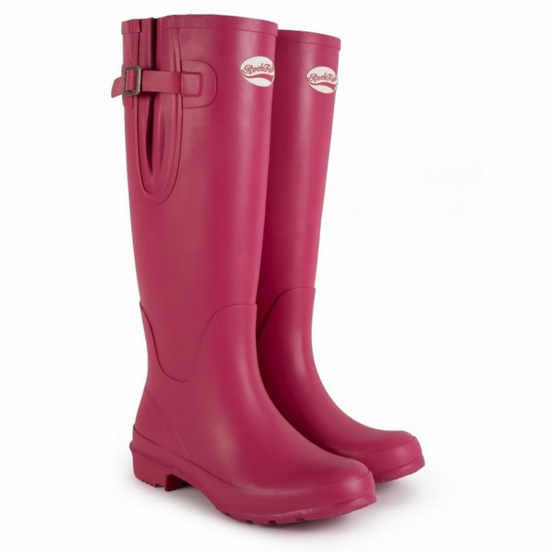 Rose Red Women's Rockfish Everyday Tall Side Adjustable Wellington Boots | SWJ3316CT