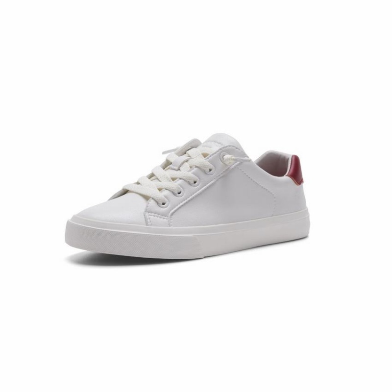 White Red Women's Rockfish 775 Microfibre Trainers Low-Top Sneakers | EWT781QY