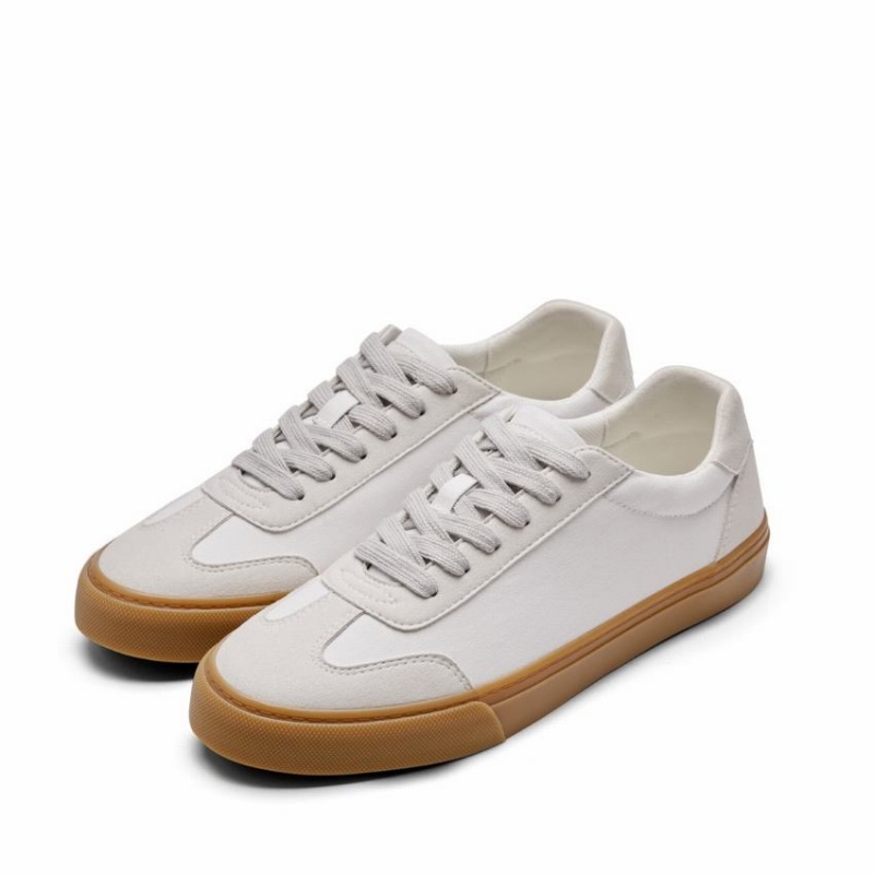 White Women's Rockfish 901 Dwr German Army Trainer Canvas Low-Top Sneakers | EBS4052ZI