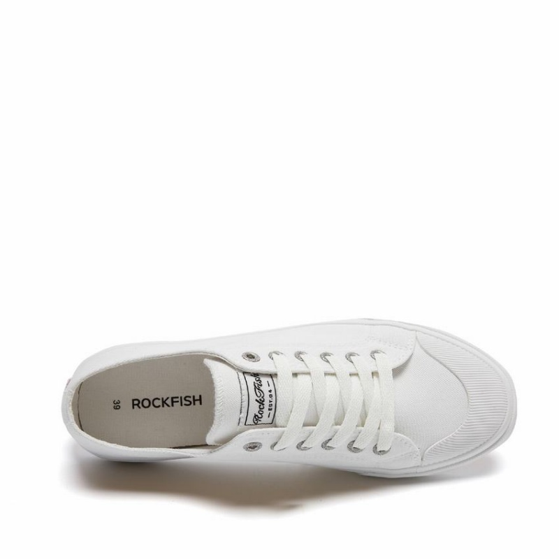 White Women's Rockfish Classic 746 Canvas Low-Top Sneakers | ULG1936MR