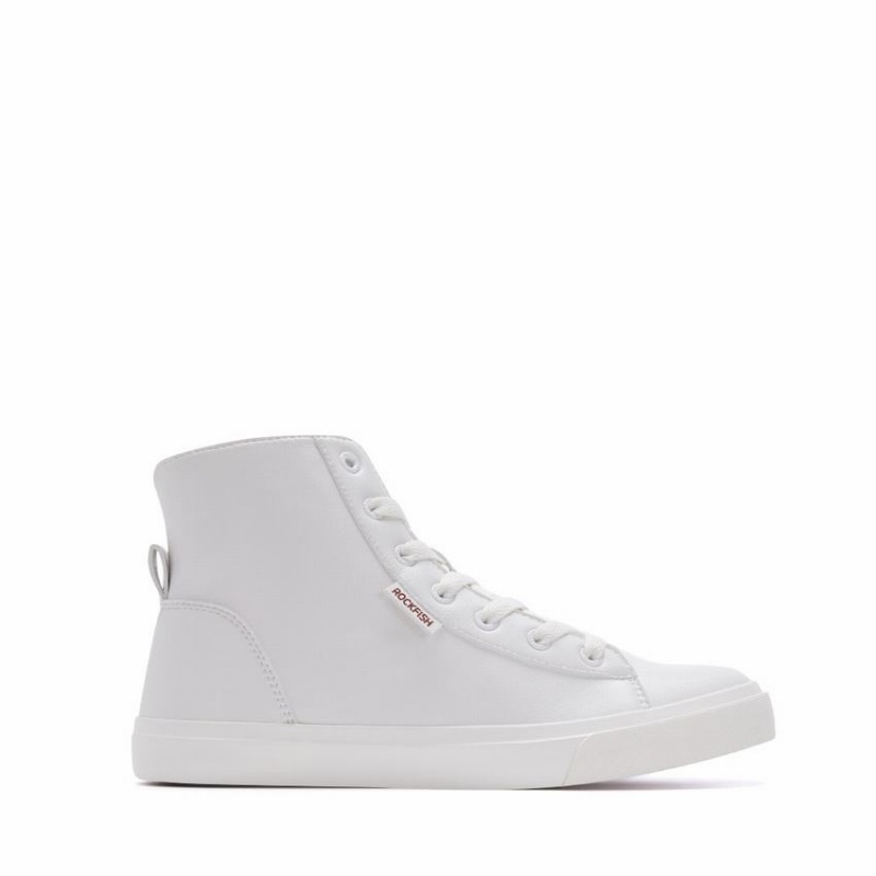 White Women\'s Rockfish Classic 775 Lace Up With Full Zip Microfibre Faux Leather High-Top Sneakers | XAC3650DI