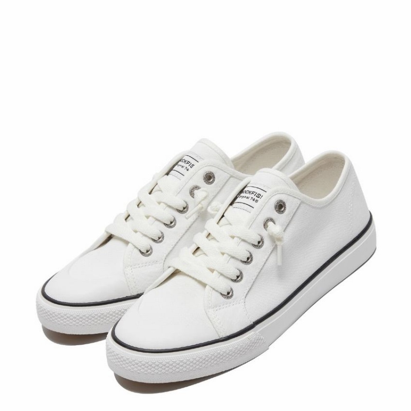 White Women's Rockfish Original 745 Lazy-lace Canvas Low-Top Sneakers | OFC2557ZI