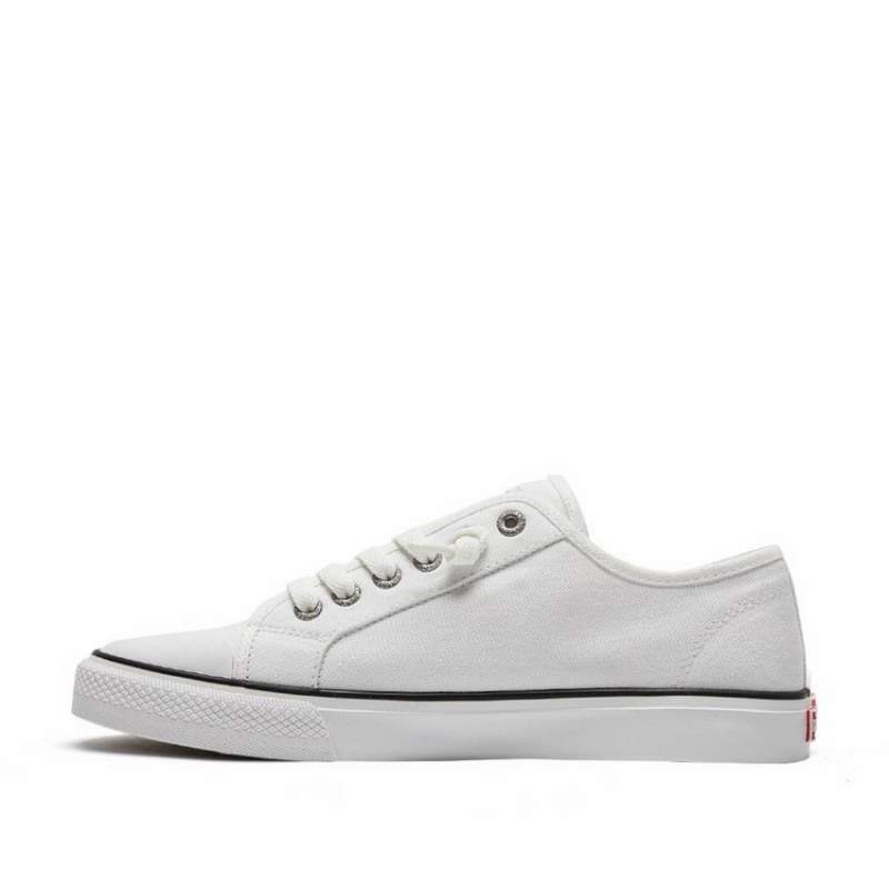 White Women's Rockfish Original 745 Lazy-lace Canvas Low-Top Sneakers | OFC2557ZI