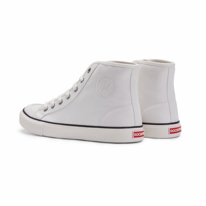 White Women's Rockfish Original 745 Water Repellent Canvas High-Top Sneakers | RKQ3865ZP